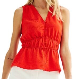 Nine West Red Sleeveless Blouse Medium